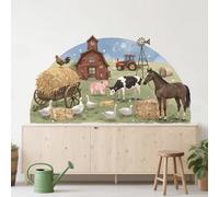 TOARTi Farm Animals Cow Horse Wall Stickers Farmhouse Roosters Peel and Stick Wall Art Decals for Kitchen Dining Room Kids Room