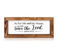 TOARTi Framed Wooden Bible Verses Sign Wall Decor (15.8"x6.3"), Farmhouse Christian Scripture Wall Art, Serve the Lord Joshua 24 15 God Plaque for Mother's Day/Housewarming Gift