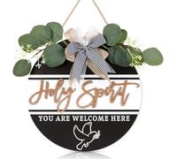 TOARTi Holy Spirit Front Door Wreath - You are Welcome Here Round Sign 11.5in