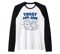 Toast and Jam Butter Together Funny Food Lover Pun Raglan Baseball Tee