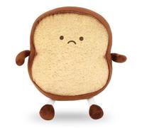 Toast Bread Pillow - Cute Bread Emotion Pillow Soft Plush Sofa Toy, Bread Shape Plush Pillow Stuffed Doll, 3D Cartoon Throw Small Bread Cushion for Kids Adult Home Bedroom Decorate 20 * 18cm (Brown)