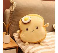 Toast Bread Pillow, Omelette Sliced Bread Pillow, Soft Plush Doll, Three-Dimensional Pillow Cartoon Toys, Creative Toast Bread Expression Sofa Pillow (Yellow)