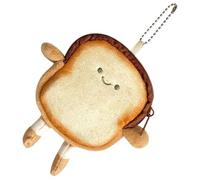 Toast Coin Purse Keychain, Soft Plush Texture Design, 12x3x13cm, Cute Plush Bread Doll, Coin Key Bag Pendant, Multi-Functional Use Design, for for Earphone Key Lip Balm