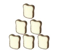 Toast Design Cleaning Sponge Scrubbers 6pcs Sponge | Lightweight, Quick Drying, Practical Dishcloth Style, for Kitchen Cleaning Tasks