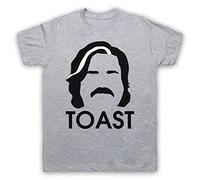 Toast London Steven Toast Hair and Face Cutout Mens T-Shirt, Light Grey, 2XL