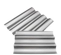 Toast Rack Loaf Bake Mold Nonstick Perforated French Baguette Bread Pan Toast Cooking Molding Toaster Cloche Waves Silver Steel Tray(Silver Medium 3 Slot)
