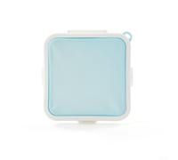 Toast Shaped Sandwich Storage Box with Silicone and PP Material, Food Container for Lunch, Bread and Snacks, Portable Kitchen Organizer for Home, School, Work and Travel(Blue)