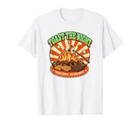 Toast the Night Campfire Smores Camping Graphic Tee Value Graphic T-Shirt, Men, White, S