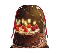 Toast to your birthday Super Soft Velvet Gift Bag with Drawstring Pouch, Full Printed Holiday Storage Bag for Christmas & Daily Storage