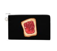 Toast with Jam Portable Canvas Coin Purse Fashion Pencil Case Travel Makeup Bag