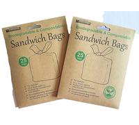 Toastabags Biodegradable Sandwich Bags, 50-Count, 13 x 35 cm, Compostable with Tie Handle