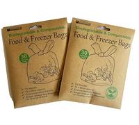 Toastabags Compostable and Biodegradable Food and Freezer Bags, 60 Medium Bags, 15 x 40 cm