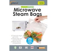 Toastabags Large quickasteam Microwave Steam Bags, 25 Pack - Disposable Steam Cooking Bags for Vegetables, Fish & Poultry - Quick, Healthy Microwave Steaming