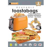 Toastabags Reusable Toaster Bags, 2 Pack, 100 uses per bag, 200 toasted sandwiches - Non-Stick Toasting Bags for Sandwiches, Paninis & Snacks - Easy Clean, Mess-Free Toaster Liners