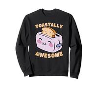 Toastally Awesome Happy Toaster Bread Pun Sweatshirt
