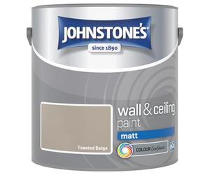 Toasted Beige Johnstone’s Wall & Ceiling Matt Paint 2.5L - Smooth Matt Finish, Excellent Coverage, Quick Dry, Low Odour Interior Paint for Walls & Ceilings