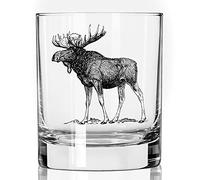 Toasted Tales Vintage Moose Lake and Lodge Collection | 11 oz Bourbon Whiskey Rock Glass | Novelty Whiskey Tasting Glasses | Home Décor Accessory | Outdoor Glass