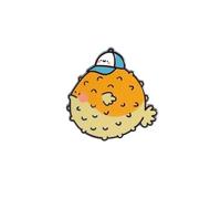 ToastedInk Blowfish Enamel Pins Cute Sea Ocean Stuff - 1-Inch Cute Pins for Bags Backpack Pins - Rose Gold Plated Enamel Hat Pin Funny Pins for Teens, Adults - Rubber Clasp Pins for Backpack