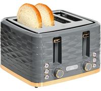 Toaster 4 Slice 7 Browning Levels High Lift Reheat Defrost 1600W Grey