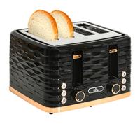Toaster 4-Slot Black Ripple PP/Steel 29.3x27.6x18.9cm 7-Level 1600W Auto-Center