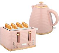 Toaster and Kettle Set 4 Slice with 7 Browning Levels 1.7L Rapid Boil BPA Free