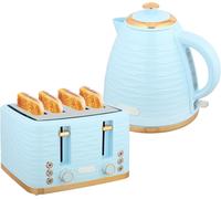 Toaster and Kettle Set 4 Slice with 7 Browning Levels 1.7L Rapid Boil BPA Free