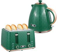 Toaster and Kettle Set 4 Slice with 7 Browning Levels 1.7L Rapid Boil BPA Free
