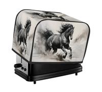 Toaster Cover 2 Slice Toaster Cover Black Running Horse Stain Resistant Kitchen Small Appliance Cover Machine Washable Women Gift