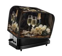 Toaster Cover 2 Slice Toaster Cover Champagne Wine Glasses Roses Stain Resistant Kitchen Small Appliance Cover Machine Washable Women Gift