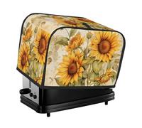 Toaster Cover 2 Slice, Vintage Yellow Flower Waterproof Dustproof Kitchen Small Appliance Covers