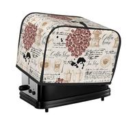 Toaster Cover 2 Slice with Coffee Pattern Dustproof Bakeware Protection Wide Slot Reusable for Kitchen Small Appliance TC1215