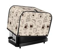 Toaster Cover 2 Slice with Coffee Pattern Dustproof Bakeware Protection Wide Slot Reusable for Kitchen Small Appliance TC1183