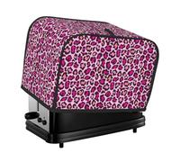 Toaster Cover 2 Slice with Pink Leopard Pattern Dustproof Bakeware Protection Wide Slot Reusable for Kitchen Small Appliance TC150