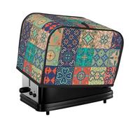 Toaster Cover 2 Slice with Wall Tiles Pattern Dustproof Bakeware Protection Wide Slot Reusable for Kitchen Small Appliance TC036