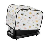 Toaster Cover 4 Slice, Cartoon Bee And Flower Kitchen Accessories Anti Dust Waterproof, Bread Maker Cover