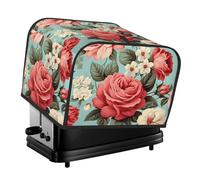 Toaster Cover 4 Slice, Red Rose Waterproof Dustproof Kitchen Small Appliance Covers