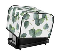 Toaster Cover, 4 Slice Toasters Dust Cover Bread Maker Cover Toaster Oven Cover, Green Leaves White