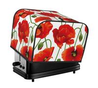 Toaster Cover, 4 Slice Toasters Dust Cover Bread Maker Cover Toaster Oven Cover, Red Poppy Flowers