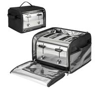 Toaster Cover 4 Slice with Aluminum Foil Lining and Base Compatible with Cuisinart/BELLA/Black and Decker,Cover Only,Black