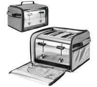 Toaster Cover 4 Slice with Aluminum Foil Lining and Base Compatible with Cuisinart/BELLA/Black and Decker,Cover Only,Grey