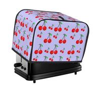 Toaster Cover 4 Slice with Red Cherry Pattern Dustproof Bakeware Protection Wide Slot Reusable for Kitchen Small Appliance TC173