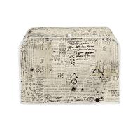 Toaster Cover Black Beige Polyester Canvas,Lightweight, Machine Washable & Quick-Drying Ideal for Countertop 2 Slice and 4 Slice Toasters,Shields Against Dust, Pet Hair & Kitchen Splatters