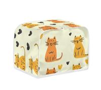 Toaster Cover Orange Cat Toaster Dust Cover, Toasters Covers Fits for Most Standard Slice Toasters,Dust and Fingerprint Protection, Washable
