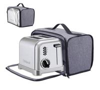 Toaster Cover with Base for 2 Slice Wide Slot, Dust Covers Compatible with Cuisinart 2 Slices, Toaster Bags with Zipper Closure (Cover Only)