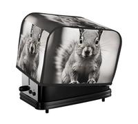 Toaster Covers 2 Slice Light Gray Squirrel Bread Machine Cover Quilted Dustproof Toaster Cover Washable Bread Maker Protective For Kitchen Small Appliance