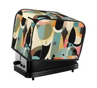 Toaster Covers 2 Slice Mid-Century Modern Art Cat Bread Machine Cover Quilted Washable Appliance Cover Bread Maker Protective For Kitchen Small Appliance