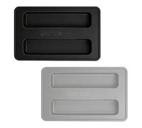 Toaster Covers 2 Slice Reusable Food-Contact Silicone Dust Protector with Wide Slot Design for Bread Maker Sandwich Machine (Gray+Black, 2 PCS)