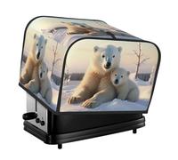 Toaster Covers 4 Slice Cute Polar Bears Bread Machine Cover Quilted Washable Appliance Cover Bread Maker Protective For Kitchen Small Appliance