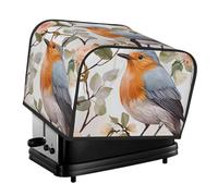 Toaster Covers 4 Slice,Floral Print Watercolor Robin Bird Bread Toaster Oven Cover Dustproof Washable Kitchen Small Appliance Covers Bakeware Protector For Dining Room Home Table Decor Gifts