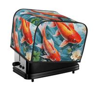 Toaster Covers 4 Slice Japanese Pretty Red Carp Fish Bread Machine Cover Quilted Washable Appliance Cover Bread Maker Protective For Kitchen Small Appliance